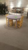 Purple Children's Table with (2) Yellow Chairs Rigging Cost: $10
