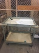 2 Shelf 4 Wheel Cart, Metal Rigging Cost: $5