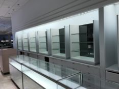 48x25x8' White Display Cabinets with (2) Glass Shelves and Top Lighting