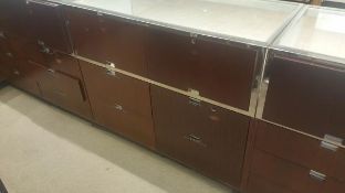 48” x 24” x 40” Cherry Single Felt Lined Shelf Display with Lighting and (4) drawers Rigging