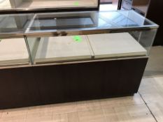 48” x 24” x 40” Cherry Single Felt Lined Shelf Display with Lighting and (6) drawers Rigging