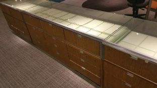 70x27x32 Wood, Glass and Chrome Display Case with Slanted Felt Lined Display Rigging Cost: $55