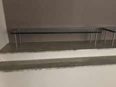 (2) Pieces Chrome and Frosted Glass Product Display