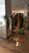 Fabric Wrapped Mannequins on Metal Stands (4) Male Busts and (5) Female Busts Rigging Cost: $20