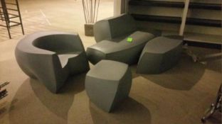 Heller Frank Gehry Collection Model 1020 Chair and Ottoman and Heller Frank Gehry Collection and