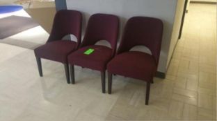 Maroon Fabric and Brown Stained Wood Captains Chairs Rigging Cost: $10