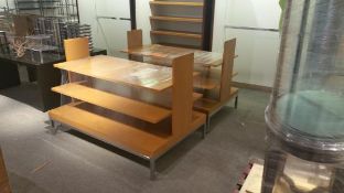 Blond Wood and Chrome (3) Tier Product Display Case 40x62x43 Rigging Cost: $45