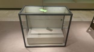 20x39.5x36 Gun Metal Grey and Glass 2 Tier Product Display Case Rigging Cost: $35