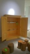 24x58x7' Wardrobe Painted Yellow/orange with Glass Shelves and Clothing Racks Rigging Cost: $35