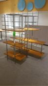 (2) Pieces Chrome and Blond Wood 3-Tier Shelves (1) 36x18x6' and (1) 6'x18