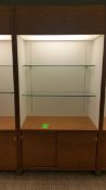 2'x4'x8' Wood Display Cabinet with (2) Glass Shelves , sliding door underneath and Top Lighting
