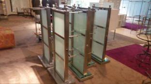Frosted Glass and Polished Nickel Purse Racks Rigging Cost: $25