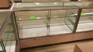 70” x 24” x 40” Mirrored Front Display Cabinet with (2) Glass Shelves, Lighting and (2) Pull out