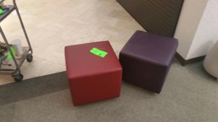 Leather Wrapped Cubes (1) Maroon and (1) Purple 19x19x18 Rigging Cost: $10
