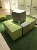 (2) Grey with Green Stitching and (5) Green with Grey Stitching Leather Wrapped Cubes Rigging