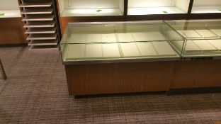 48x27x32 Wood, Glass and Chrome Display Case with Slanted Felt Lined Display Rigging Cost: $45