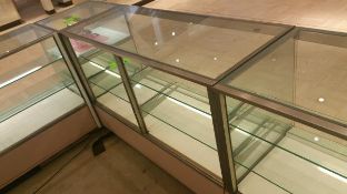 54” x 24” x 40” Mirrored Front Display Cabinet with (2) Glass Shelves, Lighting and (2) Pull out