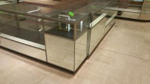 24” x 24” x 40” Mirrored on 4 Sides Single Shelf Display with Lighting Rigging Cost: $35