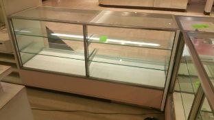 70” x 24” x 40” Mirrored Front Display Cabinet with (2) Glass Shelves, Lighting and (2) Pull out