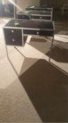 24Dx42Wx30H Black Stained Wood and Polished Nickel (3) Drawer Desks Rigging Cost: $10