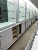48x25x8' White Display Cabinets with (2) Glass Shelves and Top Lighting