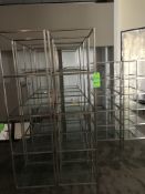 (12) Polished Nickel and Glass Rectangular Tower Product Displays 20