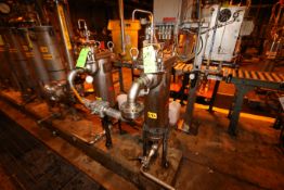 Filtration Specialists Inc. Aprox. 28” H x 8” W Inline Filters, S/N 28099 and S/N 28100, MAWP 150