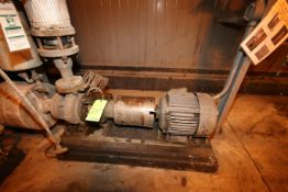 Worthington 7.5 hp Centrifugal Pump, Model D101, Size 3X2X5, S/N 853670, 3515 RPM, 460 V, 3 Phase (