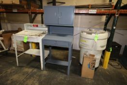 Lot of 2-Foreman Desks with 1-Container of PIG Absorbent Snakes and a NEW Box of PIG Absorbent