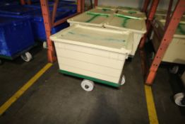 Plastic Ingredient Bins on S/S Cart, Includes Lid, Dims.: 27 1/2