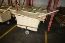 Plastic Ingredient Bins on S/S Cart, Includes Lid and Paddle, Dims.: 27 1/2
