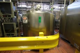 Walker 600 Gal. Dome-Top Sloped-Bottom Mix Tank, S/N 298, Equipped with 4-Blade Top-Mounted Prop