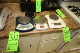 Digitial Benchtop Scales, Manufactured by Scout Pro and Ohaus, with Circular S/S Platforms