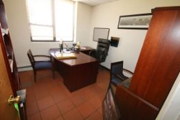 Contents of Office, Includes Desk, Chairs, (2) Book Shelves (NOTE: Does Not Include Telephne Syst.