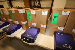 NIB Bay West Mechanical Hands Free Roll Towel Dispensers, Model 86550 - Blue Translucent