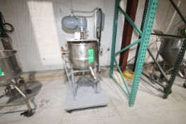 Groen 20 Gal. 316 S/S Jacketed Kettle, Model 20SP, S/N 26448, Max. Working Pressure 100 psi,