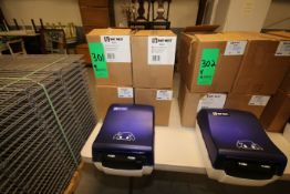 NIB Bay West Mechanical Hands Free Roll Towel Dispensers, Model 86550 - Blue Translucent