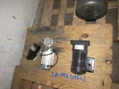 Lot (3) electric motors with their gear drive 1/6HP, 1/50HP (Rigging and loading fees included in