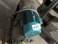 Gear Reducer and 10HP Brook Crompton Electric Motor, 1750RPM, 208-230/460Voly and 27.7 - 25/12.5 AMP