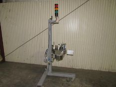 Markem Label Printer /Applicator Box Labeler on Rolling Tripod - Left Hand direction of label