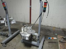 Markem Label Printer /Applicator Box Labeler on Rolling Tripod Right Hand Direction for level