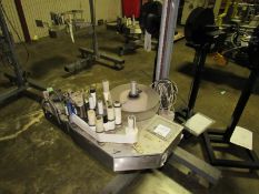 Markem Label Printer /Applicator Box Labeler on Rolling Tripod - Application direction: Right