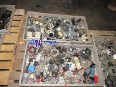 One pallet of two trays misc. parts including electrical connectors, pulleys etc. (Rigging and