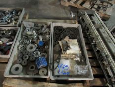 One lot of two trays chains, gears, ball joints (Rigging and loading fees included in the selling
