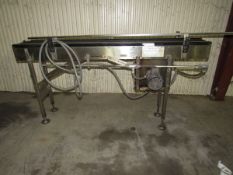 Stainless Steel Shuttleworth Systems Conveyor, 80 in. Length x 6 in. Wide, zero pressure roller