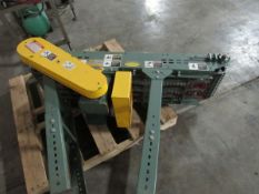 Hytrol Motorized Steel Chain Belt Conveyor, 60 in. Length x 12 in. Wide, Adjustable Steel Leg