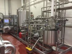 Skid Mounted Tubular Pasteurization System SS skid mounted system, 24ft long by 80in wide, 300