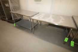 S/S Tables, Overall Dims.: Aprox. 60