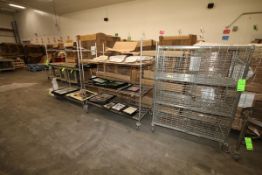 (3) S/S Wire Racks with Contents, Contents Include Food Photos, Motivational Plaques, and Other