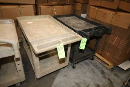 Rubbermaid Plastic Carts, Double Shelves